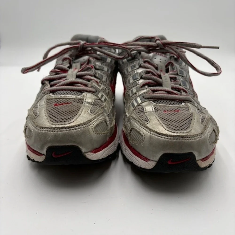 Nike P-6000 Bowerman Series Running Shoes Mens 9.5 Silver Red CD6404-024 Y2K
